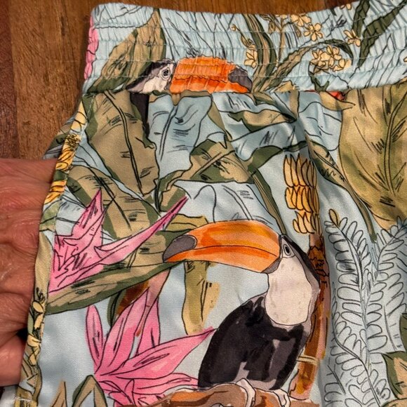 ZARA Tropical Toucan Pajama Print Shorts Size M - Picture 8 of 10